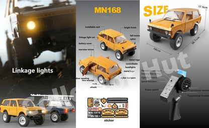 MN168 RC Rock Crawler 1:12 Scale Premium Land Rover 1970 Design Upgradable Boxed