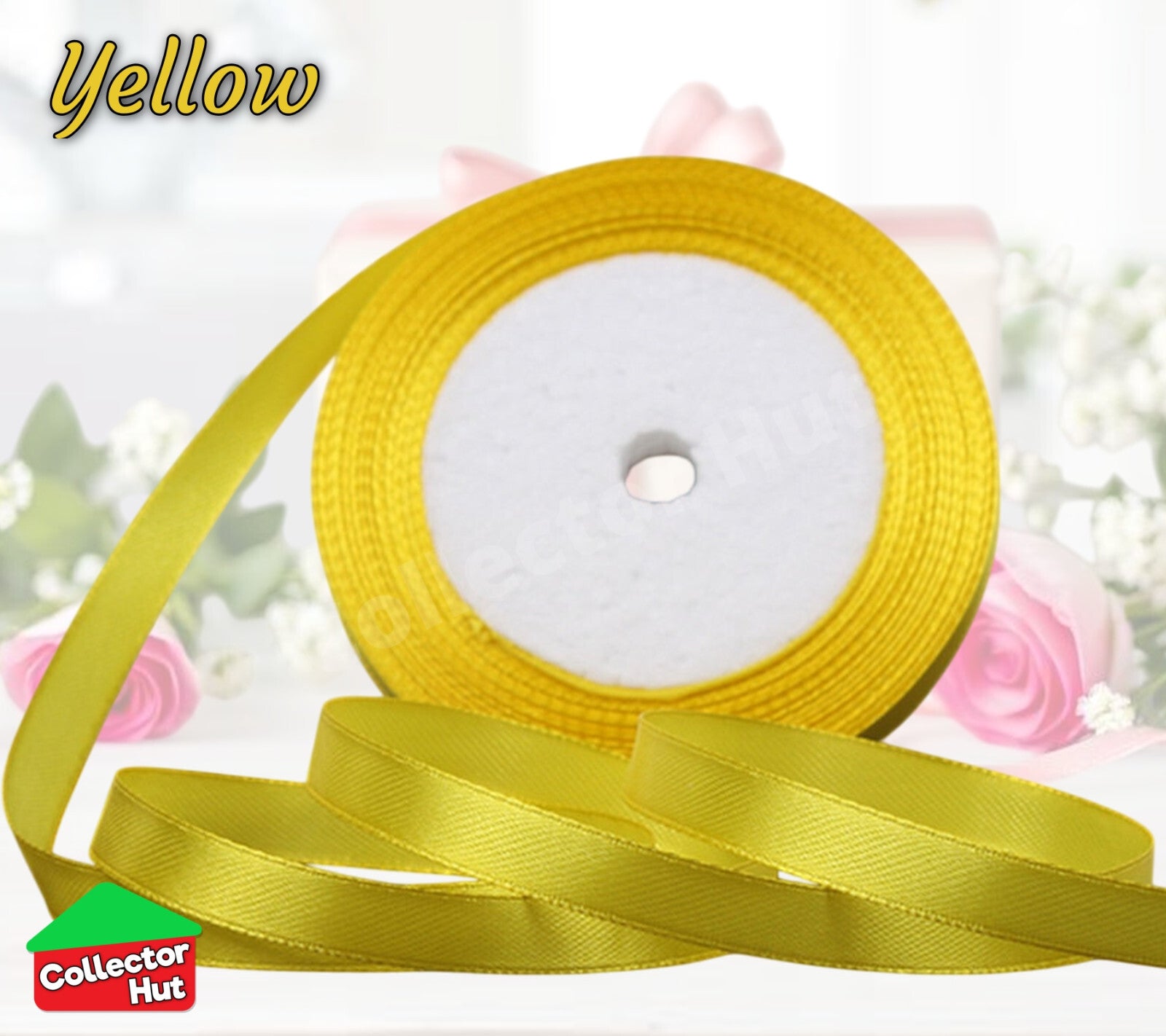 Satin Ribbon Roll Double Sided 23m Various Colours Sizes 10mm 15mm Widths