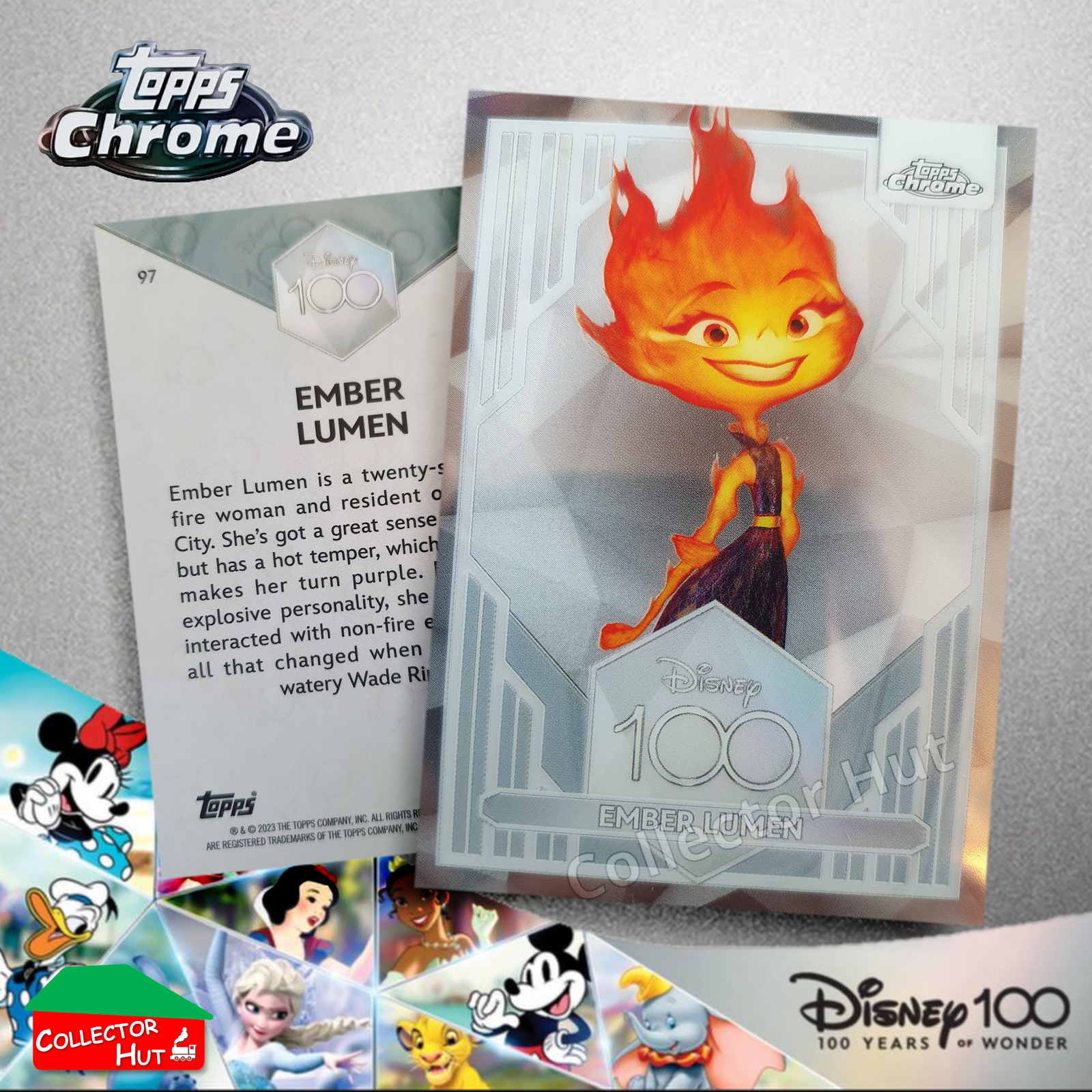 Disney 100 Topps Chrome 2023 Base Cards 1-100 Pick Singles to Complete Your Set