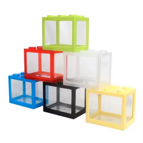 Mini Fish Tank Stackable Building Block Sea Monkey Habitat 1400ml 15x13x10cm
