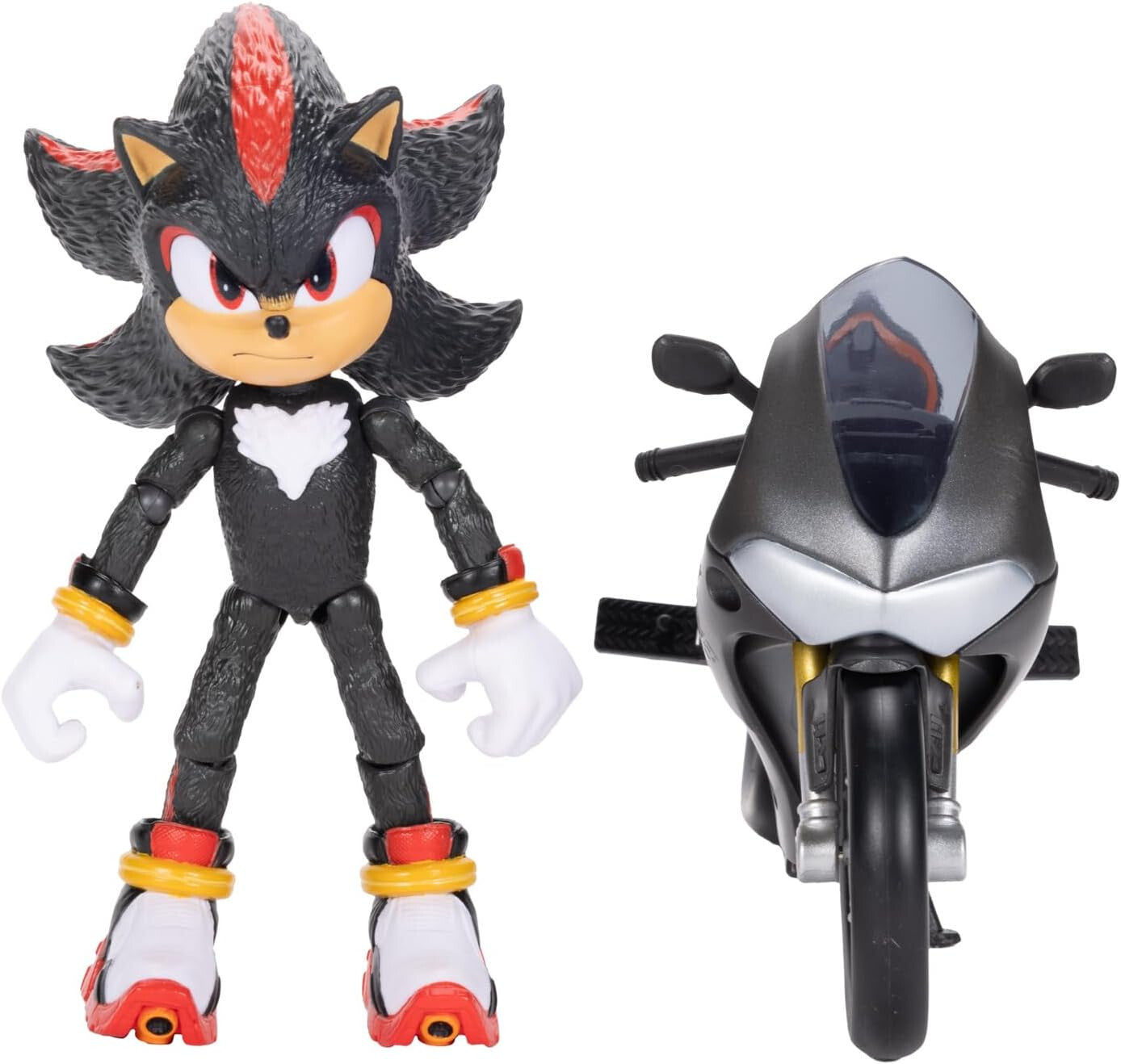 Sonic 3 Movie Shadow with Motorcycle 5" Playset Figure Officially Licensed