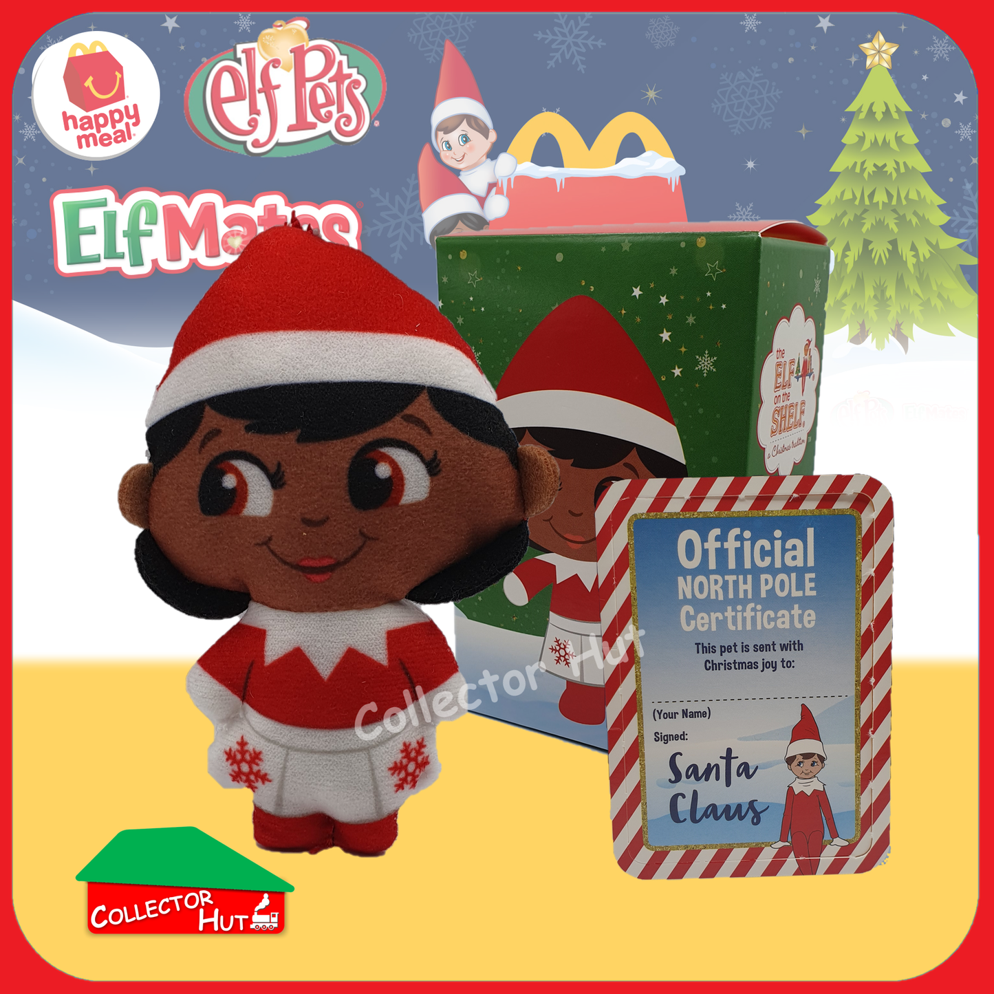 McDonald's Happy Meal 2022 Christmas Elf on the Shelf Plush Toys