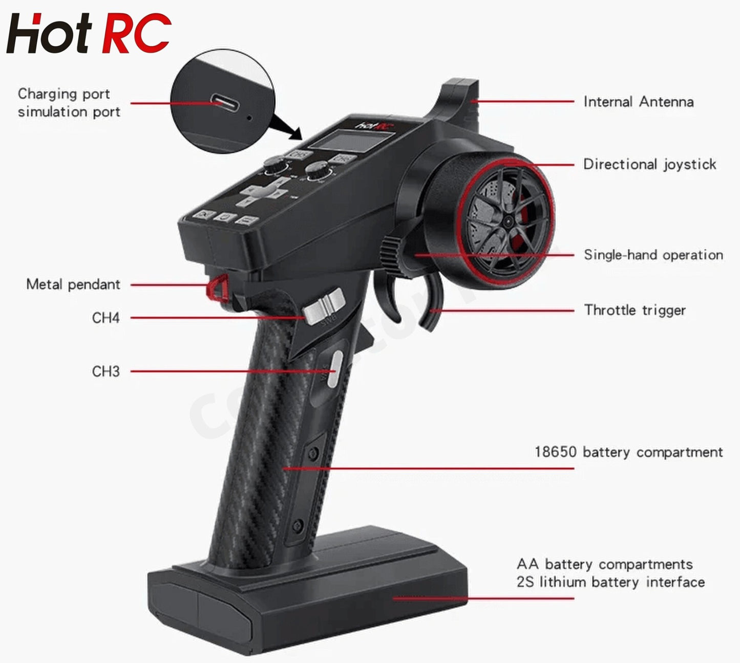 HotRC CT-6A CT-8A F-06A Transmitter Receiver Range Car Tank Boat Plane
