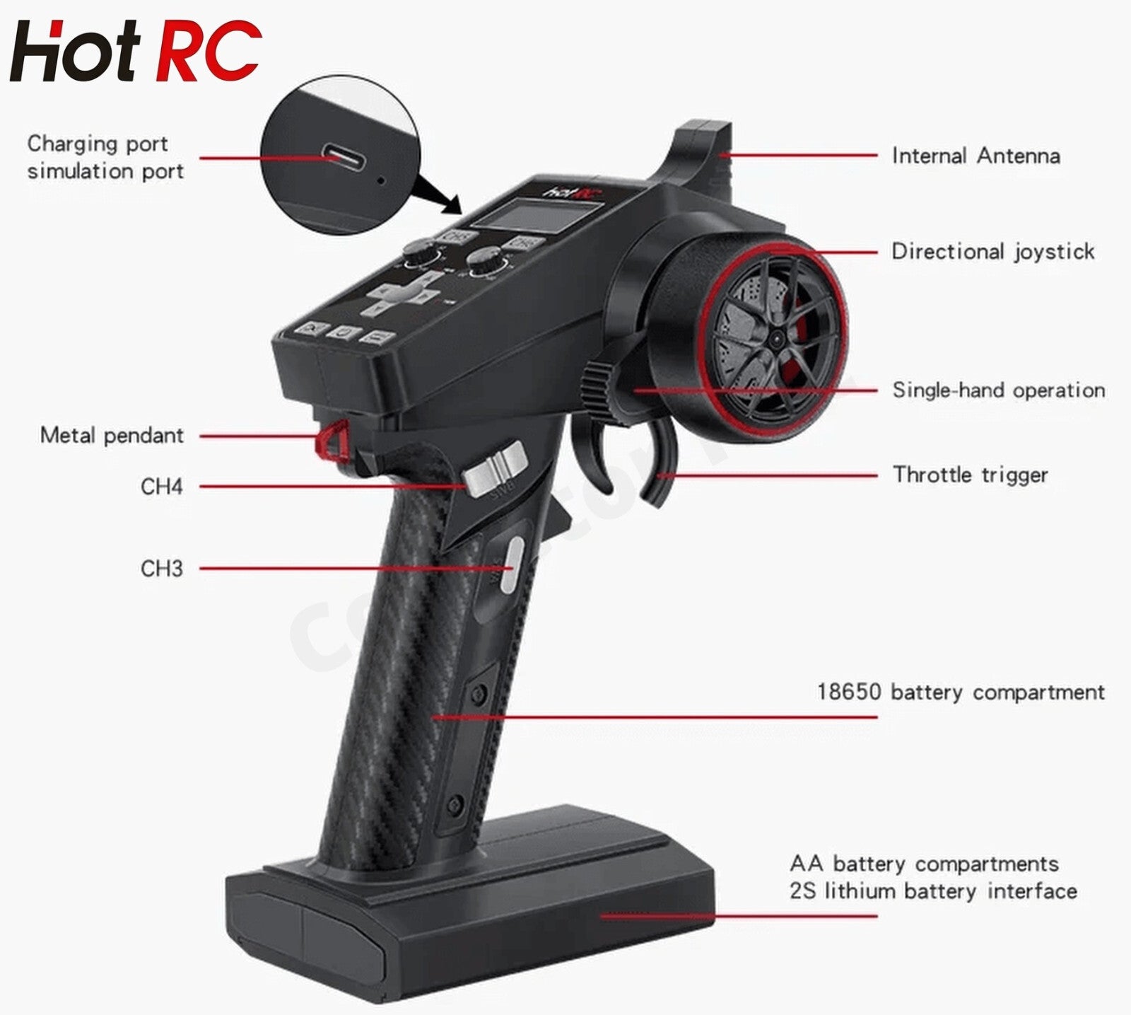 HotRC CT-6A CT-8A F-06A Transmitter Receiver Range Car Tank Boat Plane