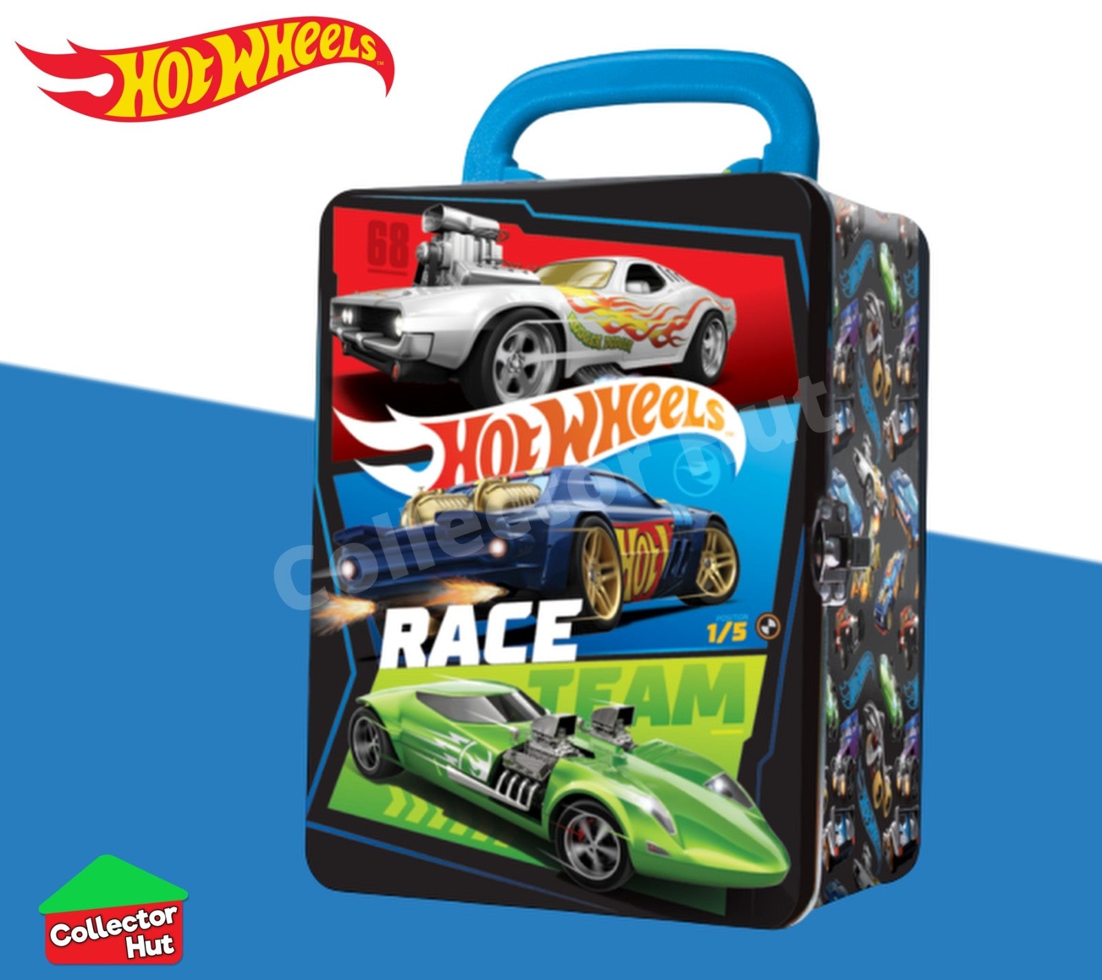 Hot Wheels Die Cast Tin Storage Carry Case for 18 Cars OFFICIAL BRAND