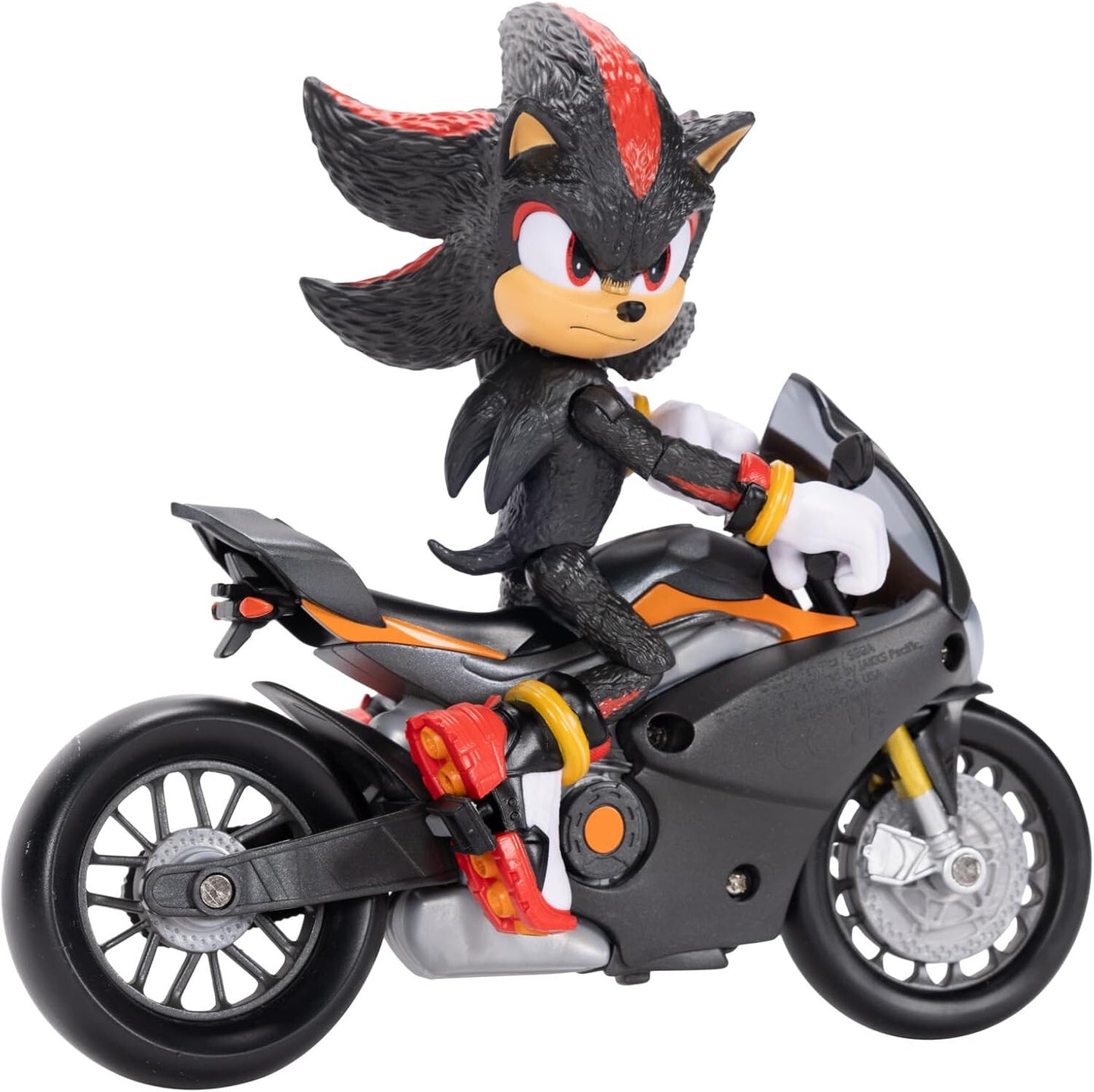 Sonic 3 Movie Shadow with Motorcycle 5" Playset Figure Officially Licensed