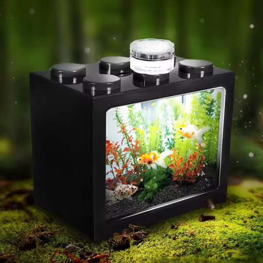 Mini Fish Tank Stackable Building Block Sea Monkey Habitat 500ml 12x10x8cm