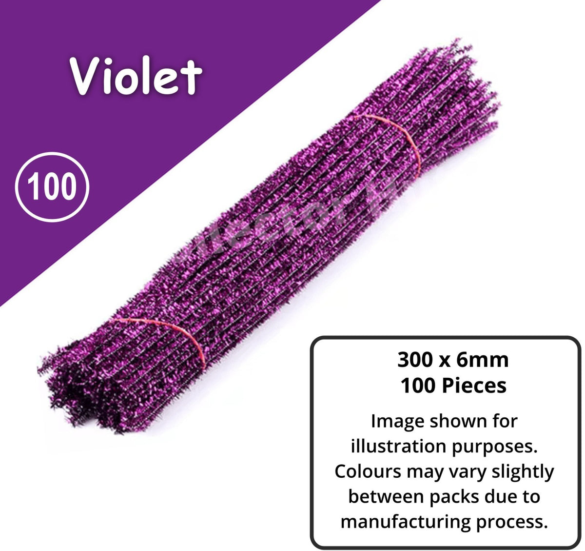 Chenille Craft Stems Pipe Cleaners GLITTER CHRISTMAS 100pcs 30cm x 6mm