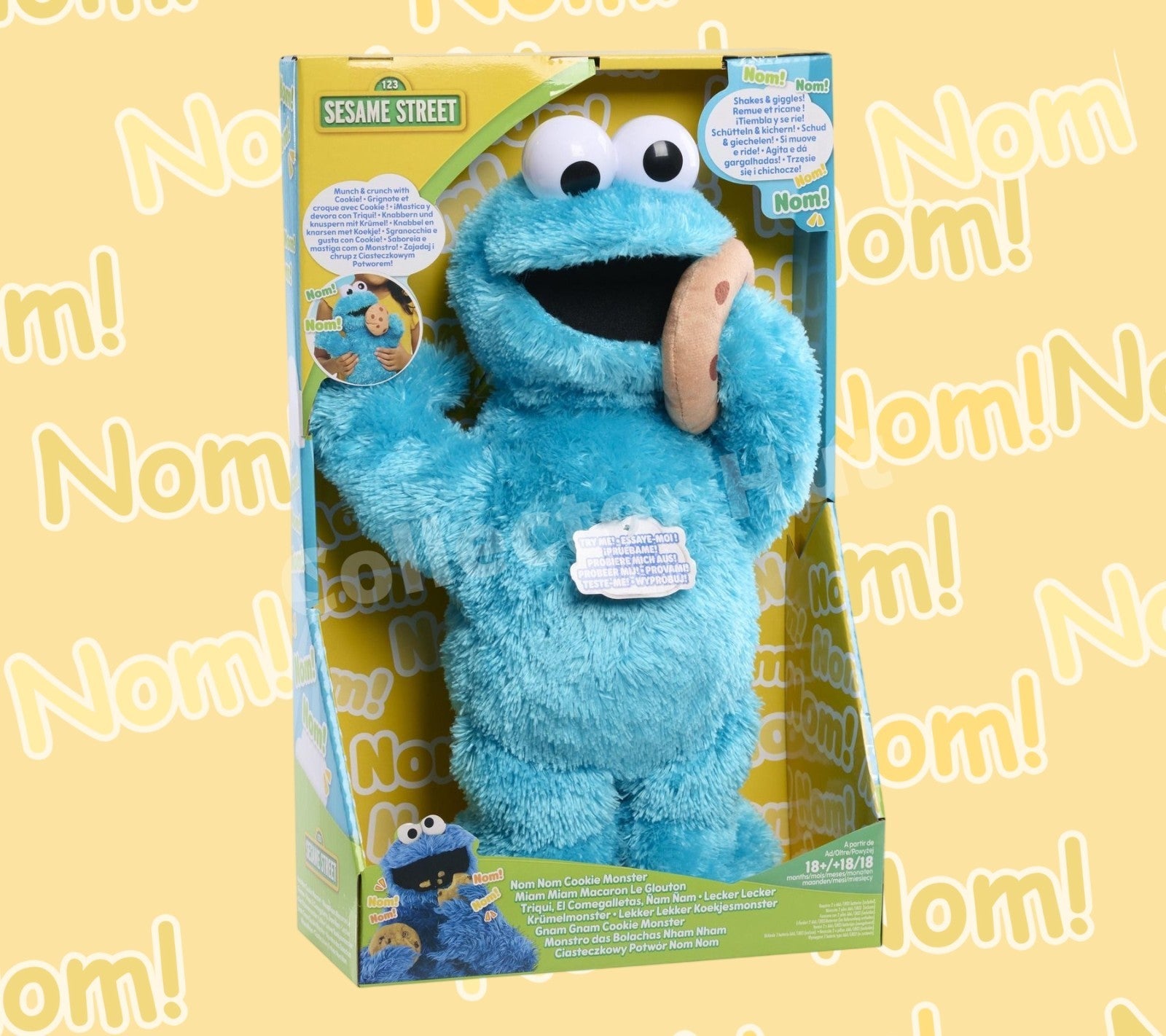 Sesame Street Nom Nom Cookie Monster 13.5" Interactive Plush Toy