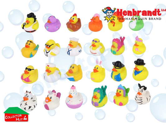 Novelty Rubber Ducks 5cm Assorted Characters Designs Henbrandt