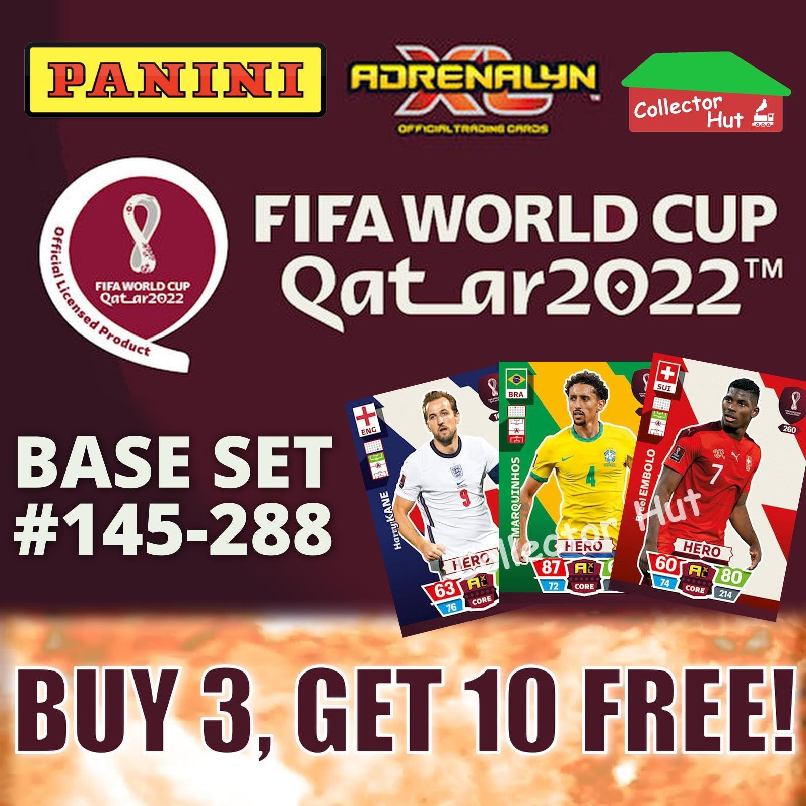 Panini Adrenalyn XL Qatar World Cup 2022 Trading Cards BASE SET #145-288