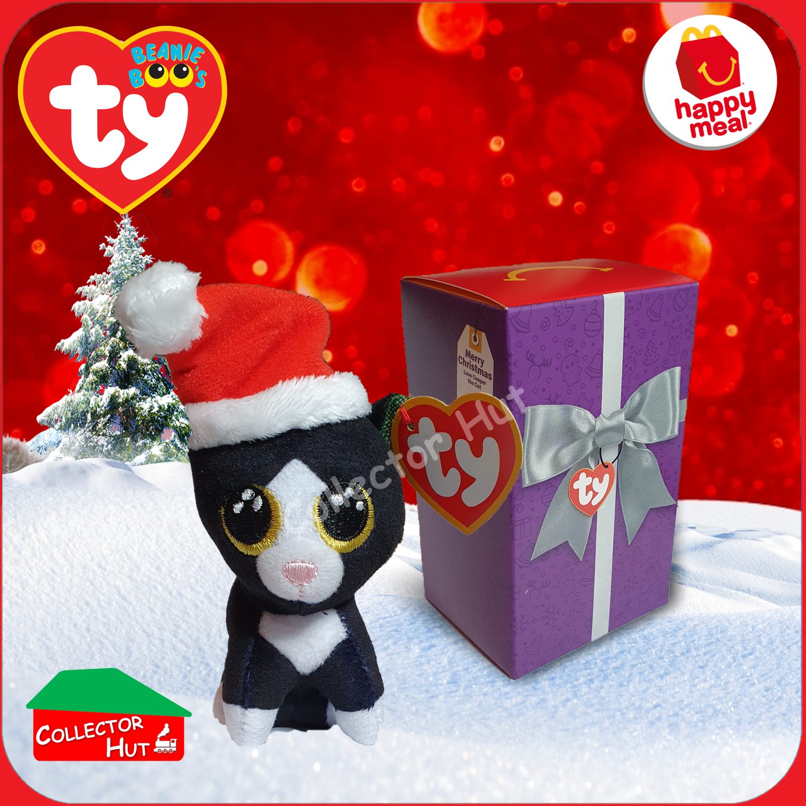 McDonald's Happy Meal 2021 Festive Christmas TY Beanie Boo Plush Toys