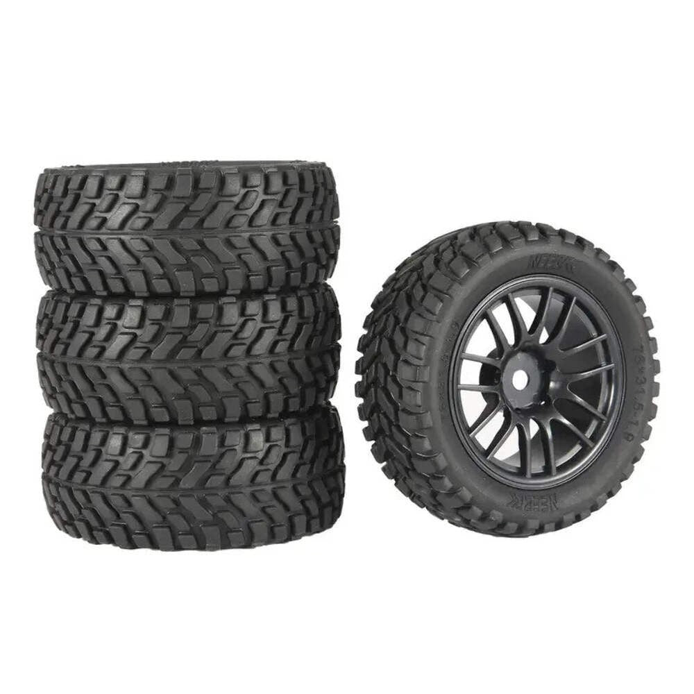 RC Model Wheels Tyres 12mm Hub 75mm x 32mm 46g 4pcs Set Car Truck