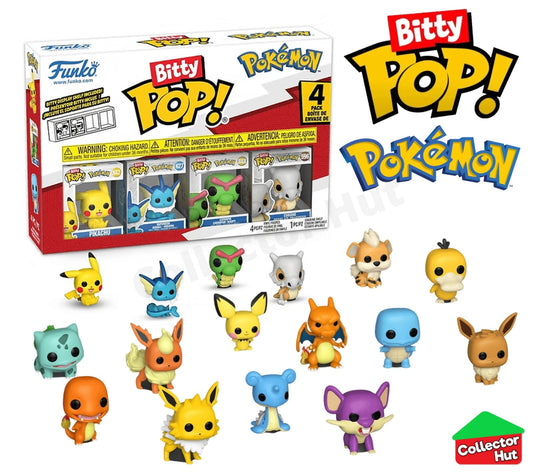 Pokemon Bitty Pop! 4-Pack Pikachu Bulbasaur Charmander Squirtle