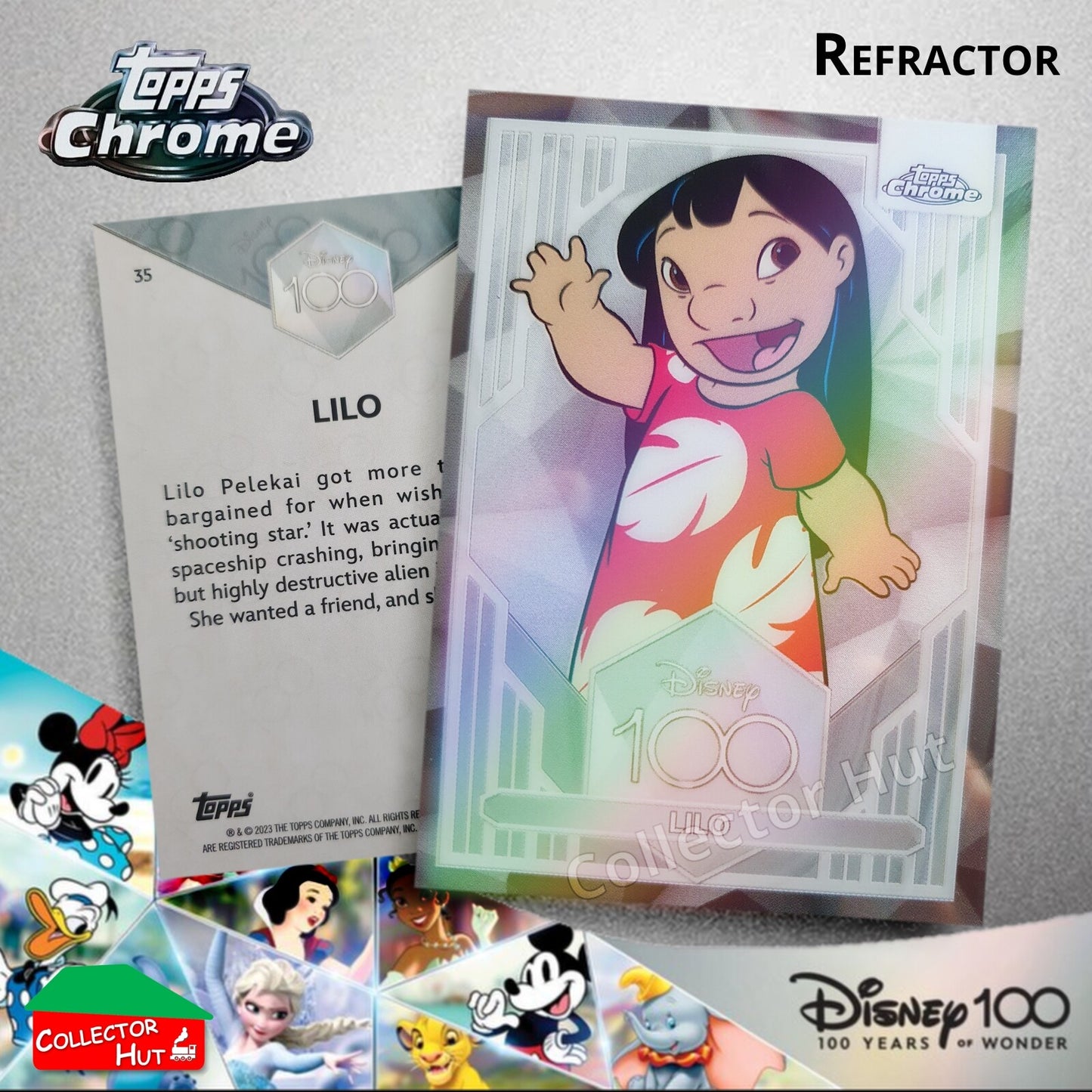 Disney 100 Topps Chrome 2023 REFRACTOR Cards 1-100 Pick Singles