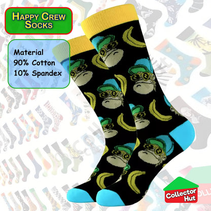 Happy Crew Socks Novelty Breathable Anti-Odour Men's Unisex UK 9-11 EU 43-46