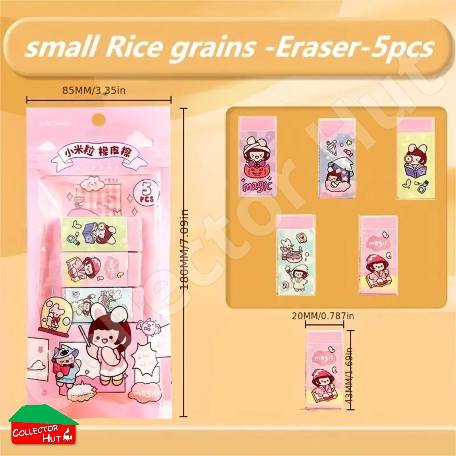 Novelty Sandwich Erasers 3pcs 5pcs 6pcs School Gift Party Bag Stocking Fillers