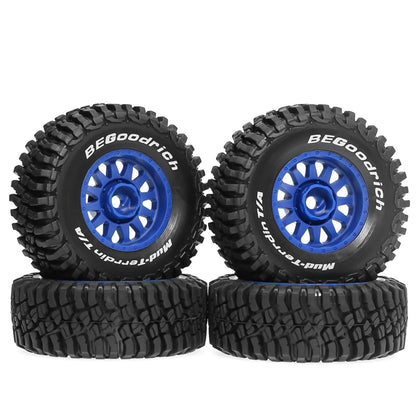 RC Model Wheels Tyres 12mm Hub 73mm x 34mm 38g 4pcs Set Car Truck MN168 WPL