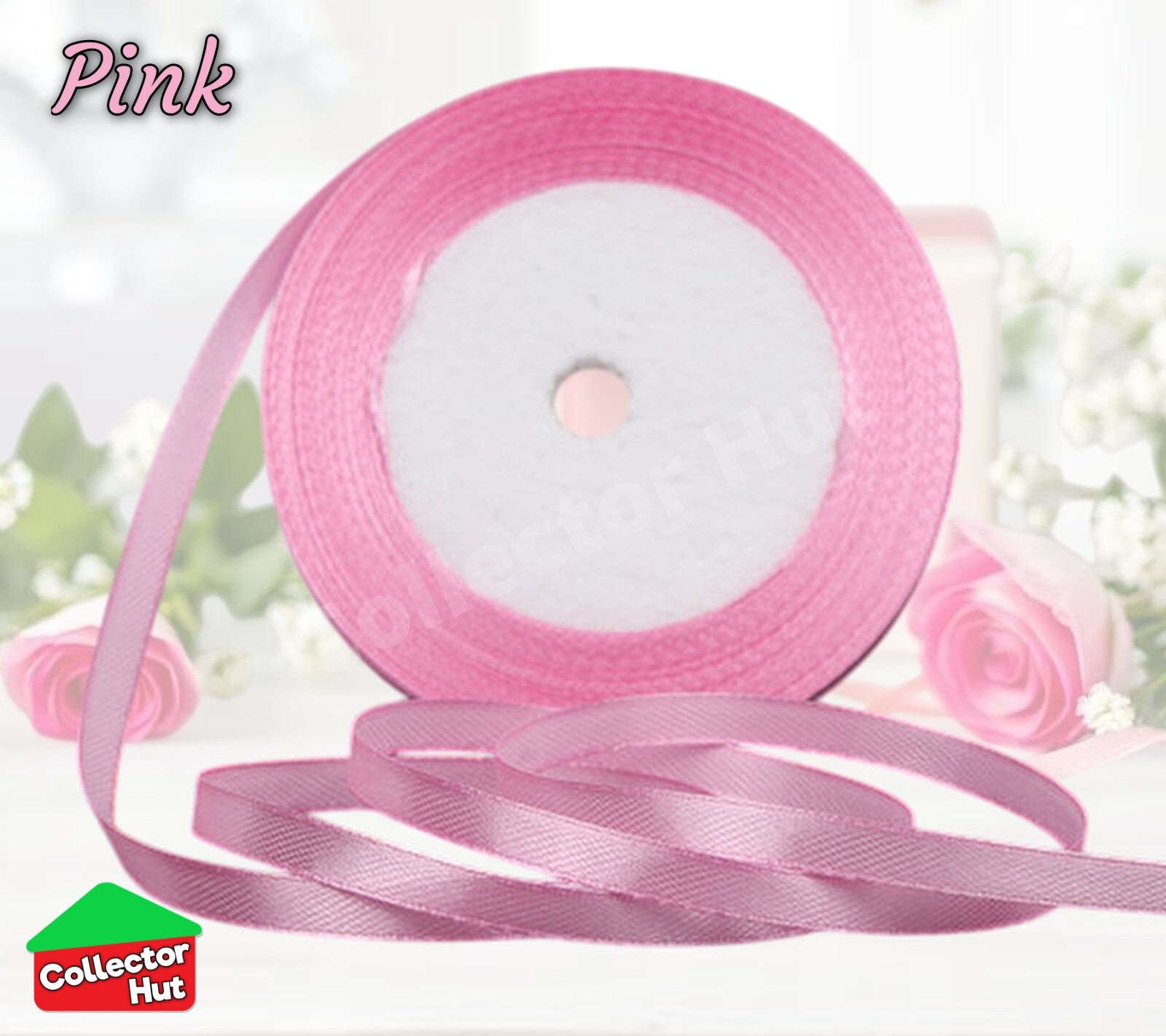 Satin Ribbon Roll Double Sided 23m Various Colours Sizes 10mm 15mm Widths