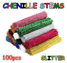 Chenille Craft Stems Pipe Cleaners GLITTER CHRISTMAS 100pcs 30cm x 6mm
