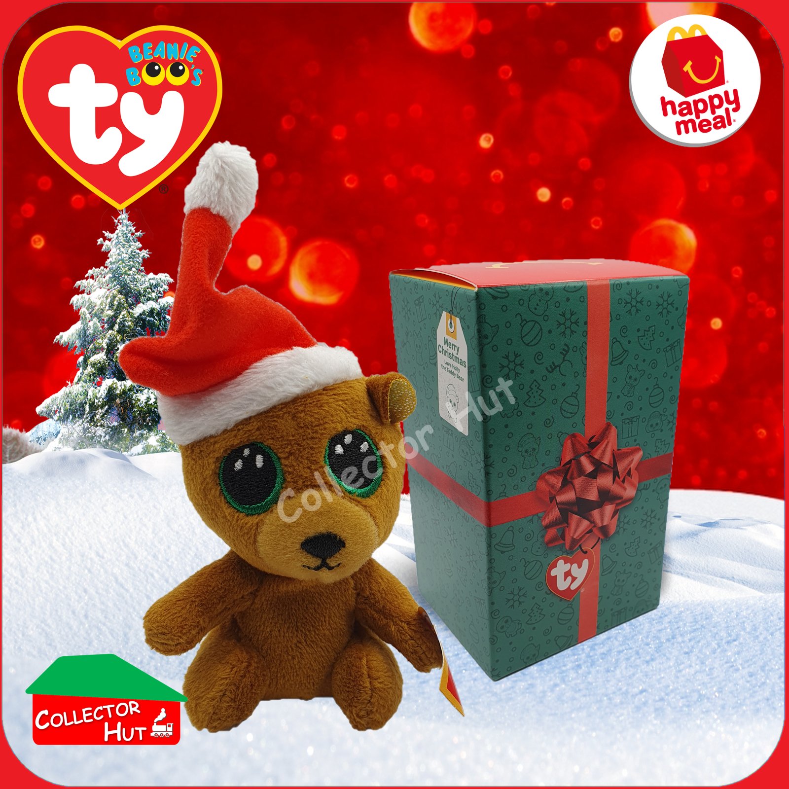 McDonald's Happy Meal 2021 Festive Christmas TY Beanie Boo Plush Toys
