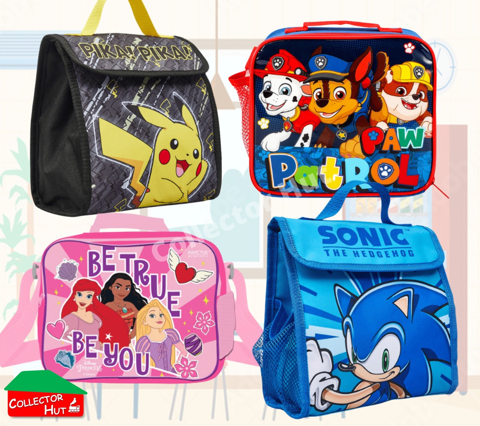 Boys Girls Kids Childrens School Lunch Bags Junior Novelty Character Bag