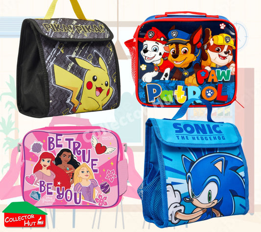 Boys Girls Kids Childrens School Lunch Bags Junior Novelty Character Bag