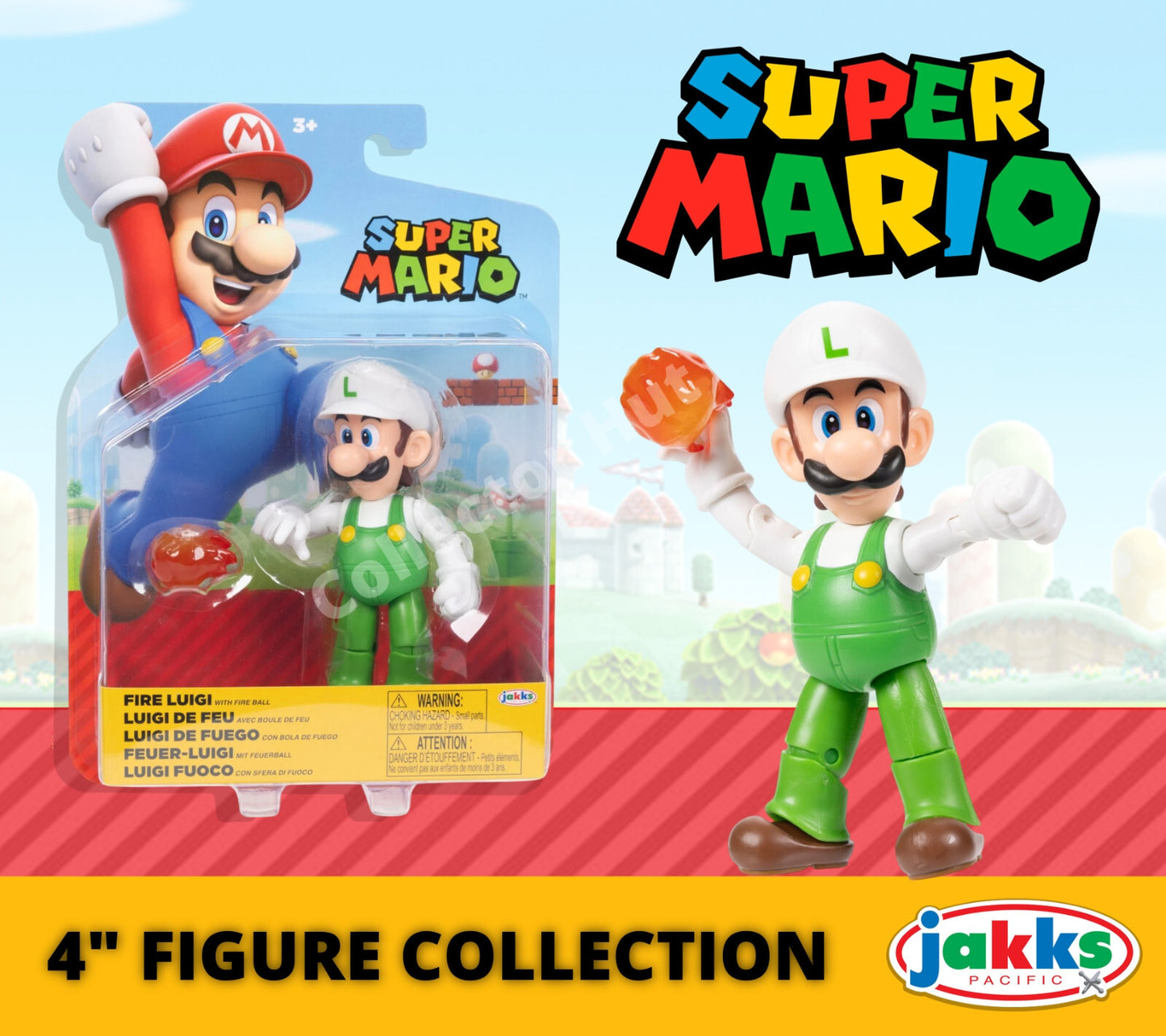 Super Mario 4" Posable Figure with Accessories Collection Jakks Pacfic