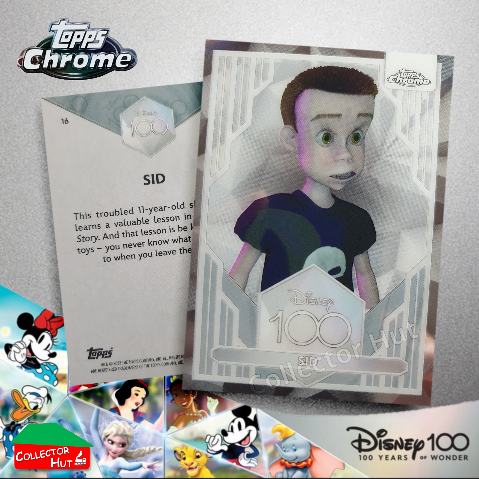 Disney 100 Topps Chrome 2023 Base Cards 1-100 Pick Singles to Complete Your Set