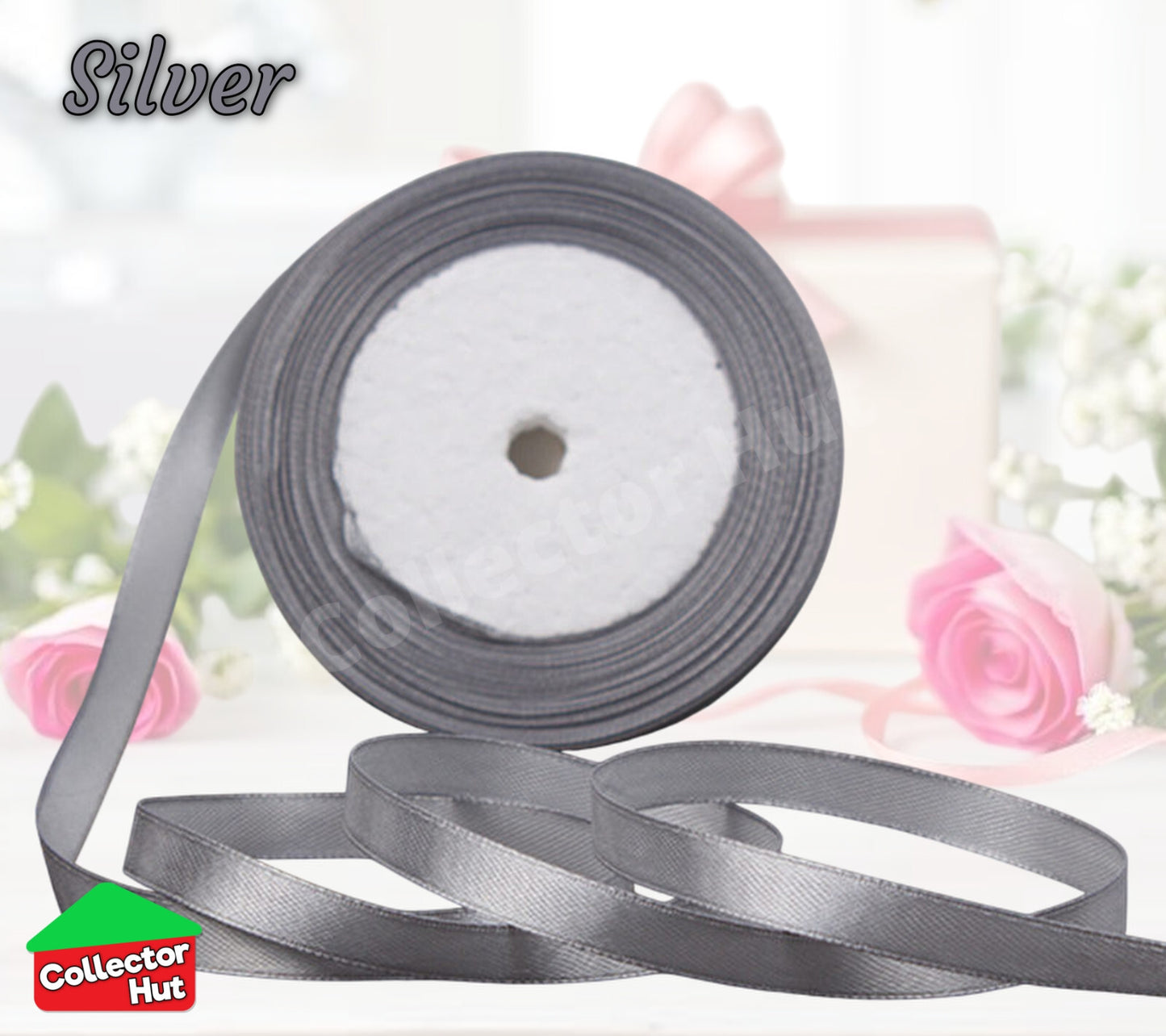 Satin Ribbon Roll Double Sided 23m Various Colours Sizes 10mm 15mm Widths