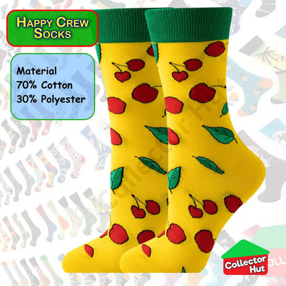 Happy Crew Socks Novelty Breathable Anti-Odour Men's Unisex UK 6-8.5 EU 39-42