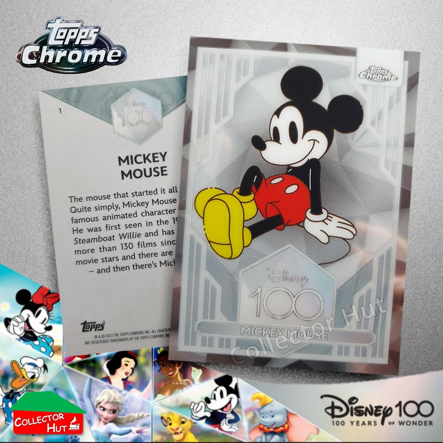 Disney 100 Topps Chrome 2023 Base Cards 1-100 Pick Singles to Complete Your Set