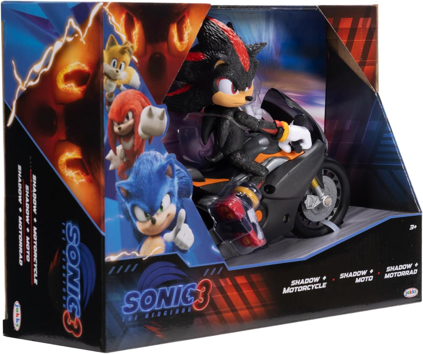 Sonic 3 Movie Shadow with Motorcycle 5" Playset Figure Officially Licensed