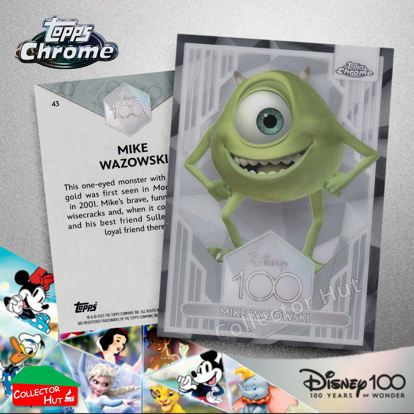 Disney 100 Topps Chrome 2023 Base Cards 1-100 Pick Singles to Complete Your Set