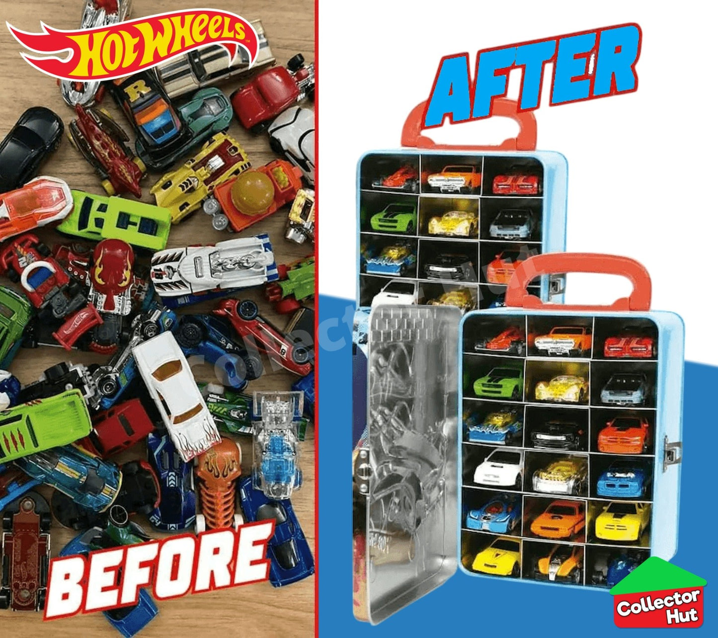 Hot Wheels Die Cast Tin Storage Carry Case for 18 Cars OFFICIAL BRAND