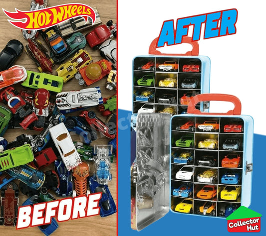 Hot Wheels Die Cast Tin Storage Carry Case for 18 Cars OFFICIAL BRAND