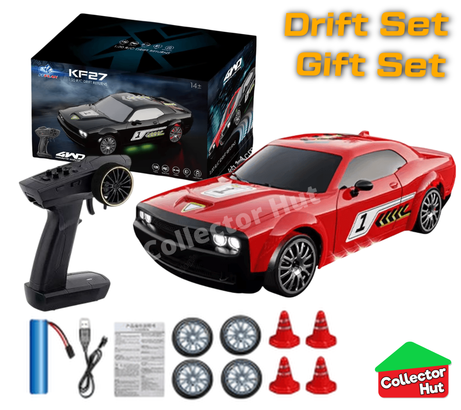 Drift RC Car 1:24 Scale High Speed Remote Control 4WD 2.4Ghz GIFT BOXED