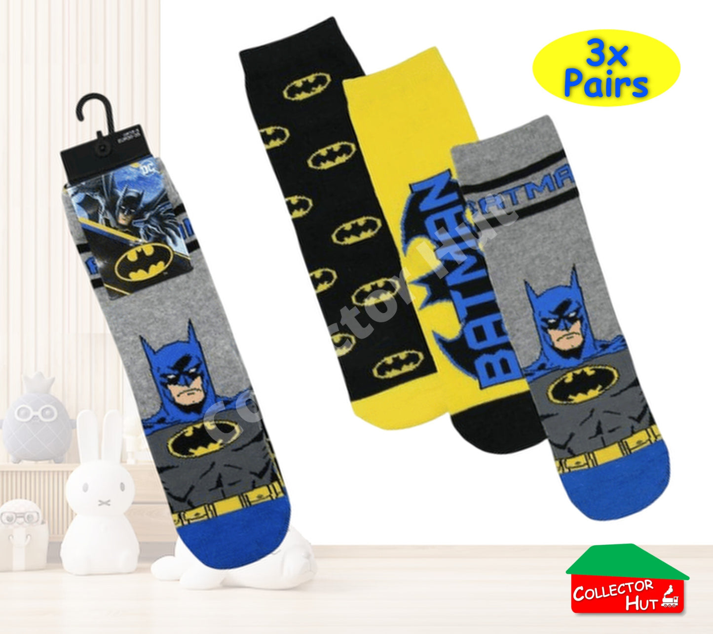 Children's Novelty Ankle Socks 3 Pack Pairs Peppa Pig Superman Paw Patrol Barbie