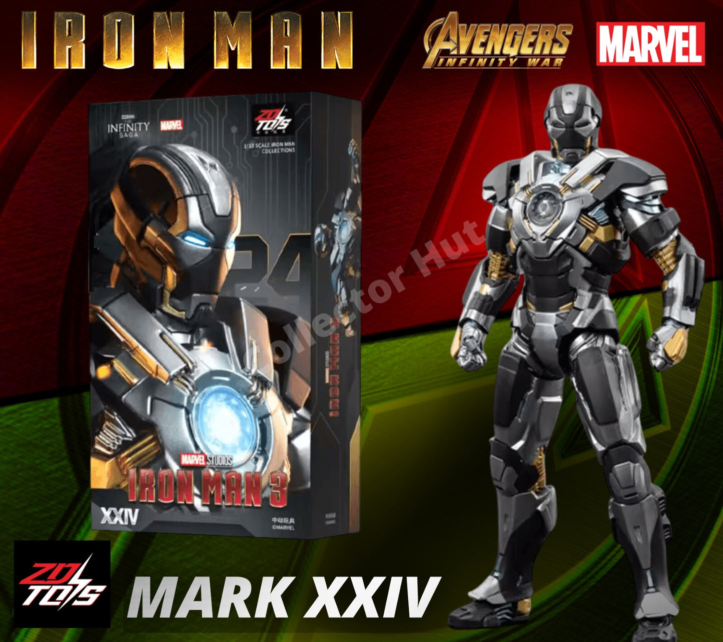 Iron Man Marvel Action Figures 1:10 Scale Avenger Infinity Saga MK 1-85 ZD Toys