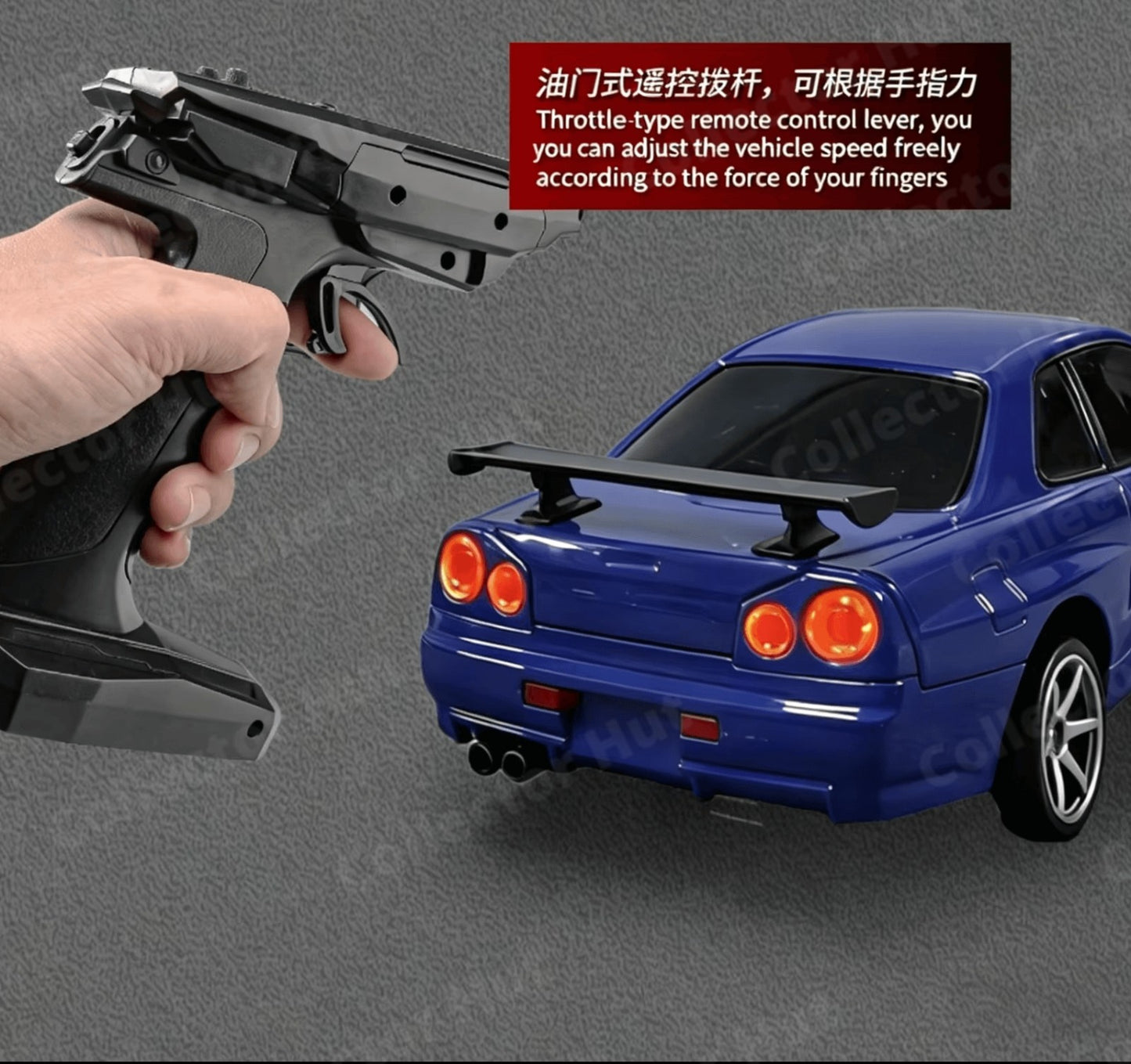 LDR/C LD1899 GTR Die-Cast RC Drift Car 1:18 Scale Gyro + Case