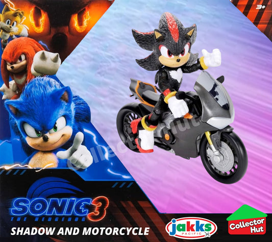 Sonic 3 Movie Shadow with Motorcycle 5" Playset Figure Officially Licensed