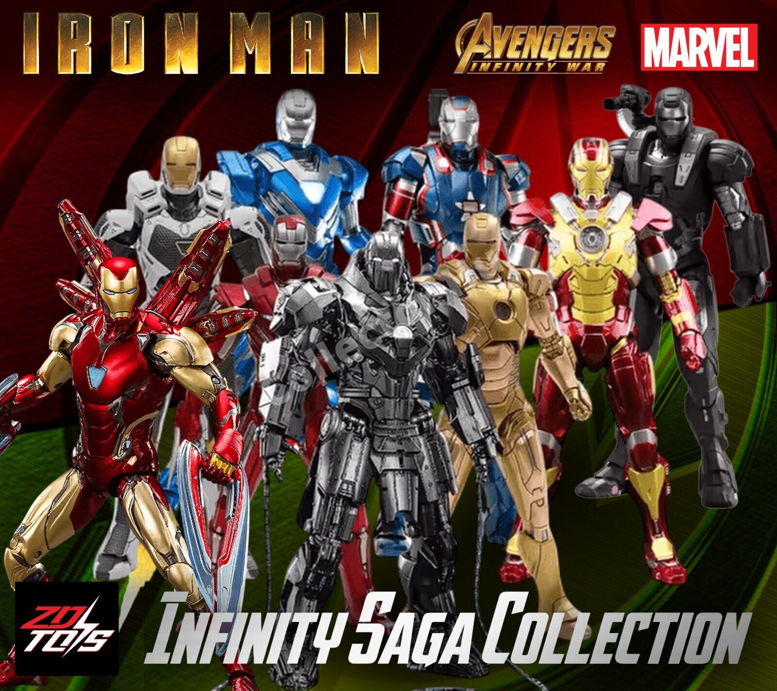 Iron Man Marvel Action Figures 1:10 Scale Avenger Infinity Saga MK 1-85 ZD Toys