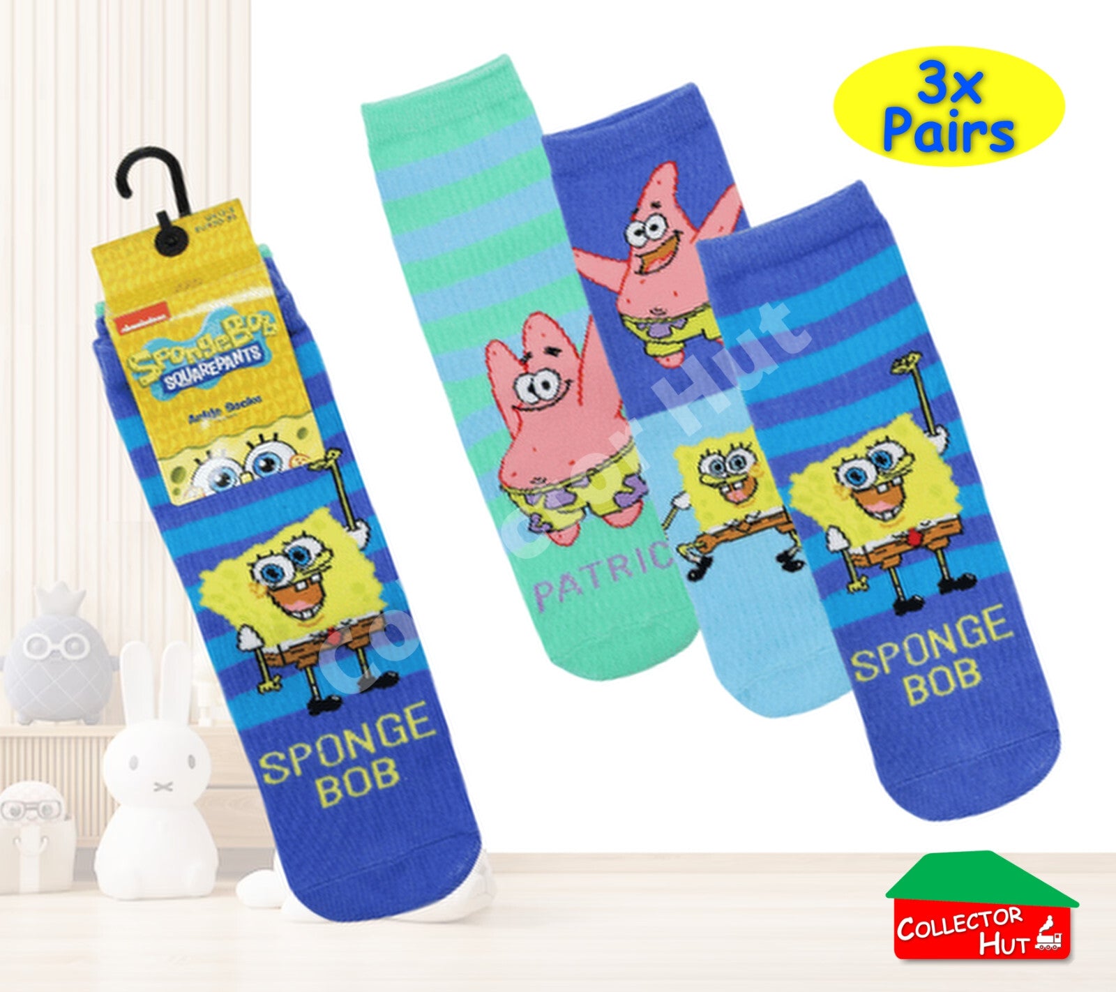 Children's Novelty Ankle Socks 3 Pack Pairs Peppa Pig Superman Paw Patrol Barbie