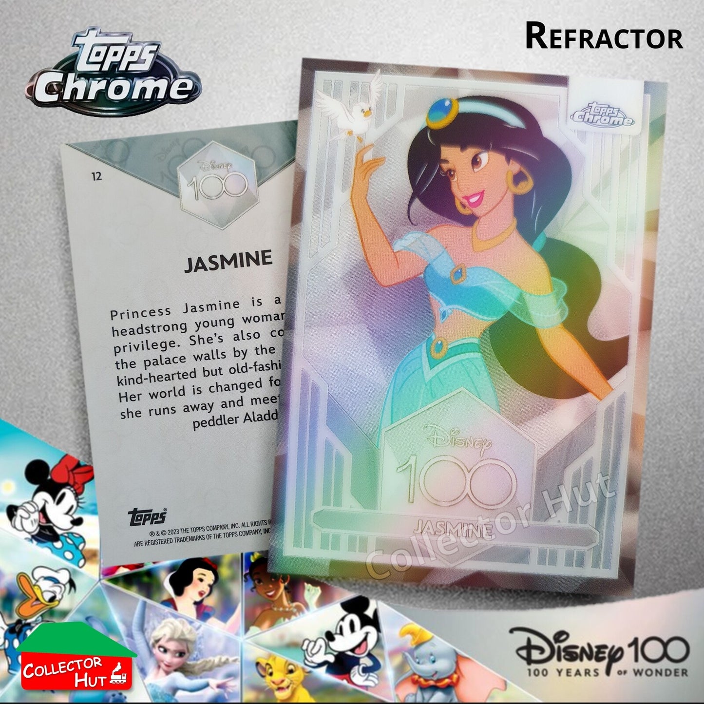 Disney 100 Topps Chrome 2023 REFRACTOR Cards 1-100 Pick Singles