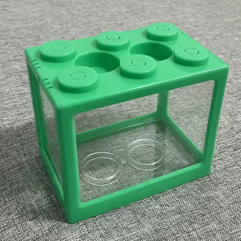Mini Fish Tank Stackable Building Block Sea Monkey Habitat 500ml 12x10x8cm