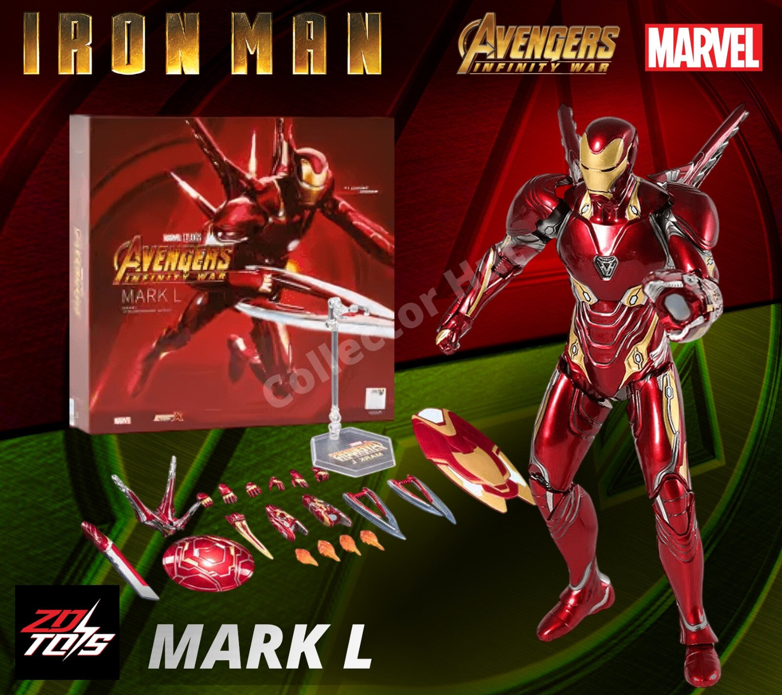 Iron Man Marvel Action Figures 1:10 Scale Avenger Infinity Saga MK 1-85 ZD Toys