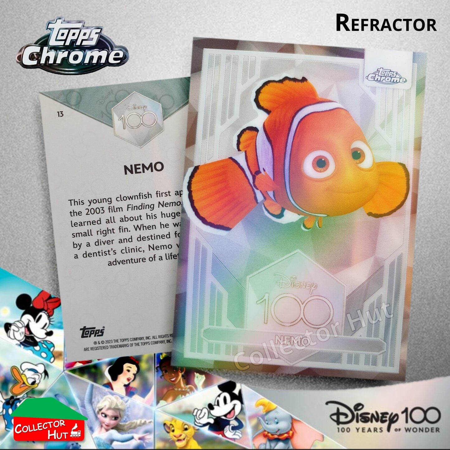 Disney 100 Topps Chrome 2023 REFRACTOR Cards 1-100 Pick Singles