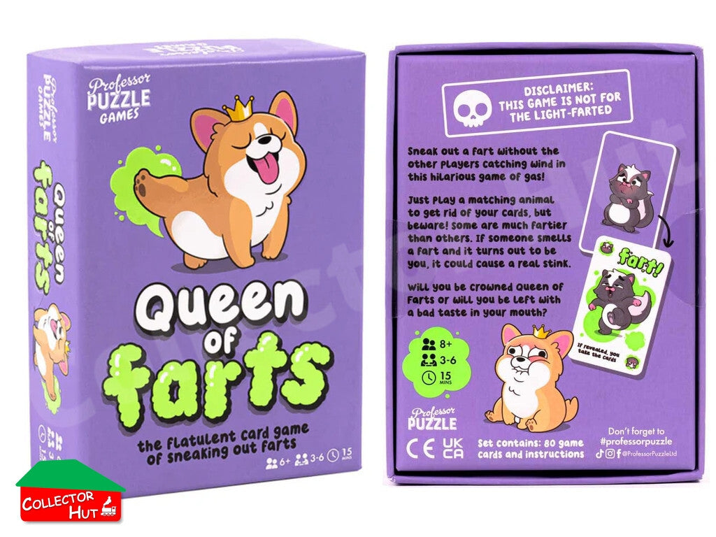 Professor Puzzle Queen of Farts Flatulent Card Game for