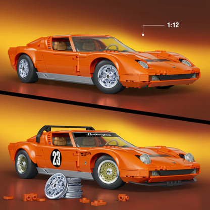 Mattel Brick Shop Hot Wheels PREMIUM ’71 Lamborghini Miura P400 Sv 1:12 Kit