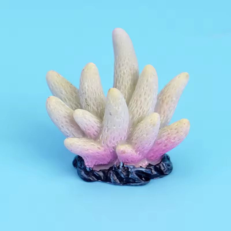 Mini Aquarium Medium Decorations Natural Coral Plants